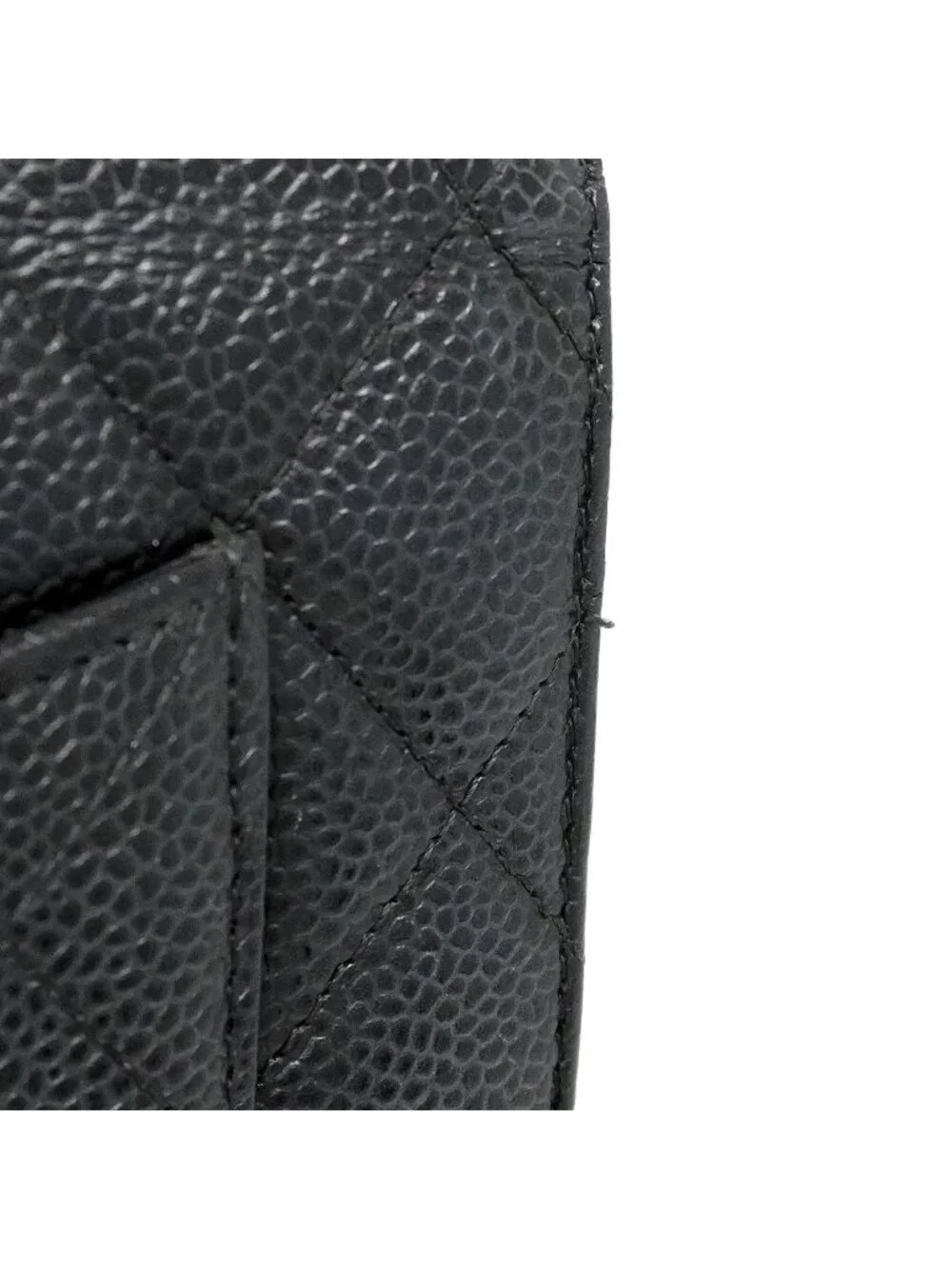 Chanel Wallet on Chain Quilted Caviar Leather Black Gold Shoulder Bag